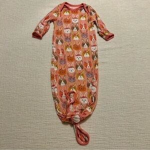 Little Sleepies Newborn Bamboo Pink Bunnies Night Gown Swaddle
